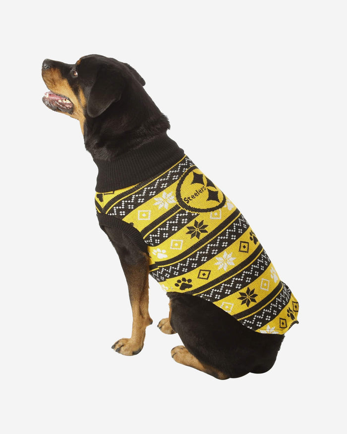 Pittsburgh Steelers Knitted Holiday Dog Sweater FOCO XS - FOCO.com