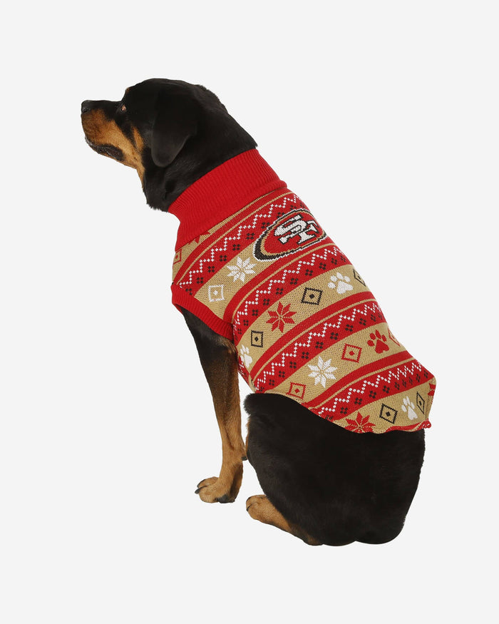 San Francisco 49ers Knitted Holiday Dog Sweater FOCO XS - FOCO.com