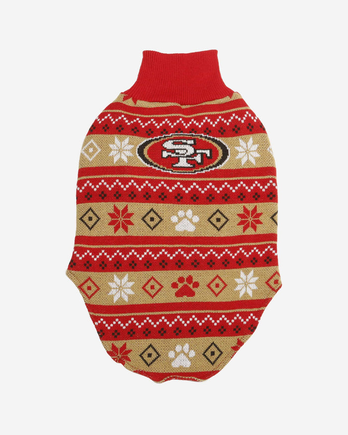 San Francisco 49ers Knitted Holiday Dog Sweater FOCO - FOCO.com