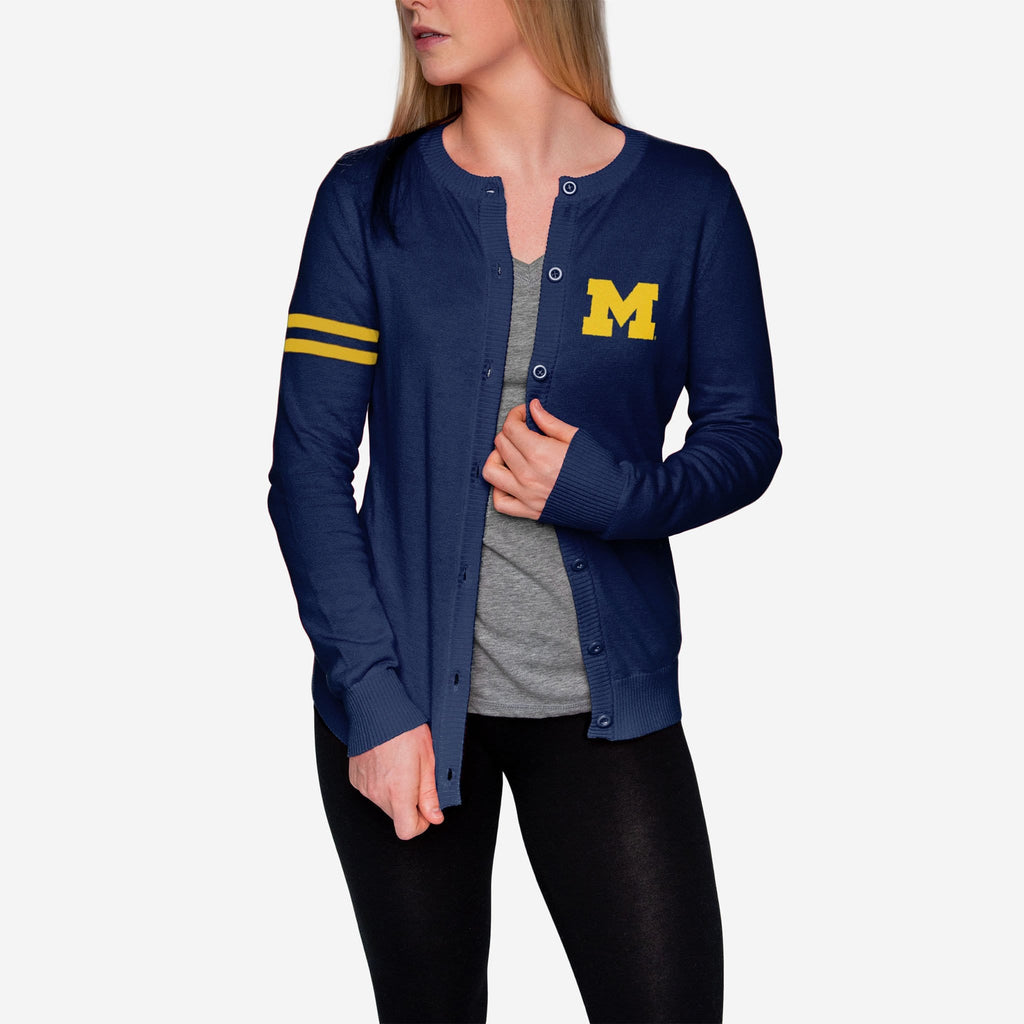 Michigan Wolverines Womens Varsity Cardigan FOCO - FOCO.com