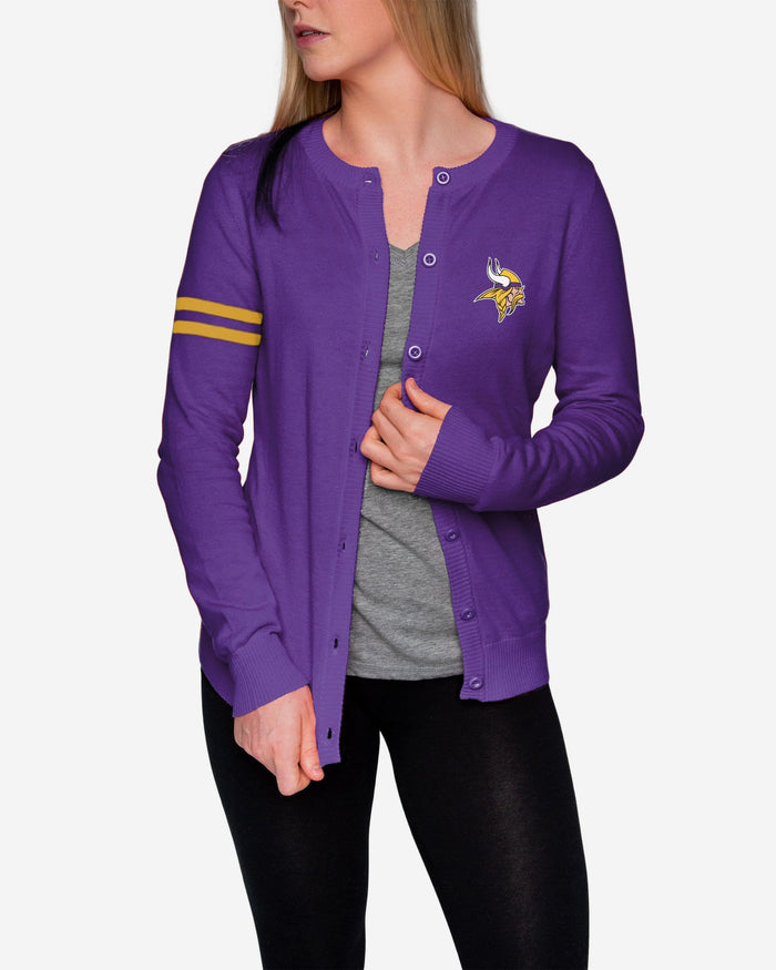 Minnesota Vikings Womens Varsity Cardigan FOCO - FOCO.com
