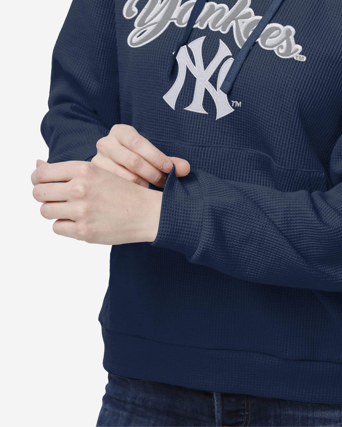 New York Yankees Womens Waffle Lounge Sweater FOCO - FOCO.com