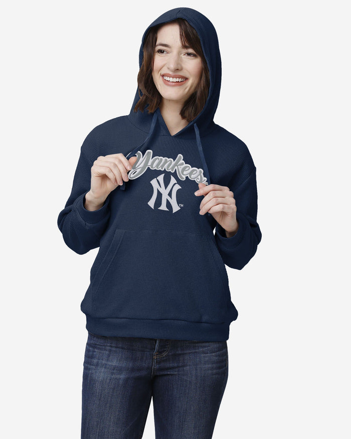 New York Yankees Womens Waffle Lounge Sweater FOCO S - FOCO.com