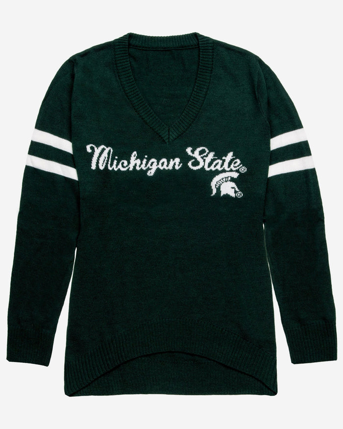Michigan State Spartans Womens Vintage Stripe Sweater FOCO - FOCO.com
