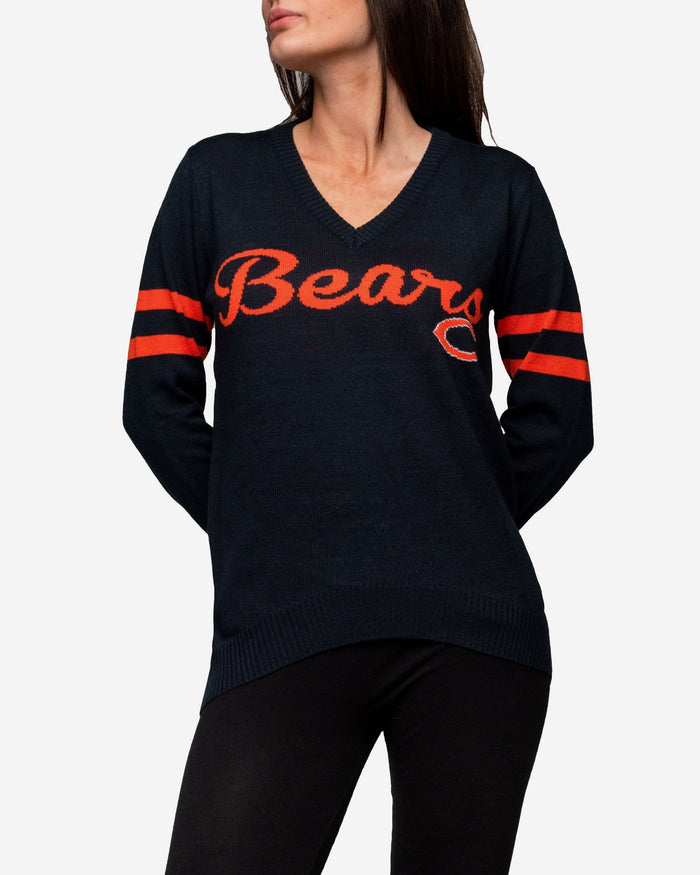 Chicago Bears Womens Vintage Stripe Sweater FOCO - FOCO.com