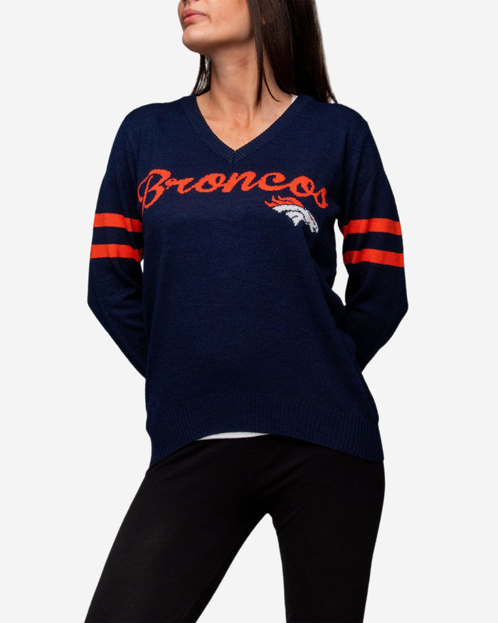 Denver Broncos Womens Vintage Stripe Sweater FOCO - FOCO.com