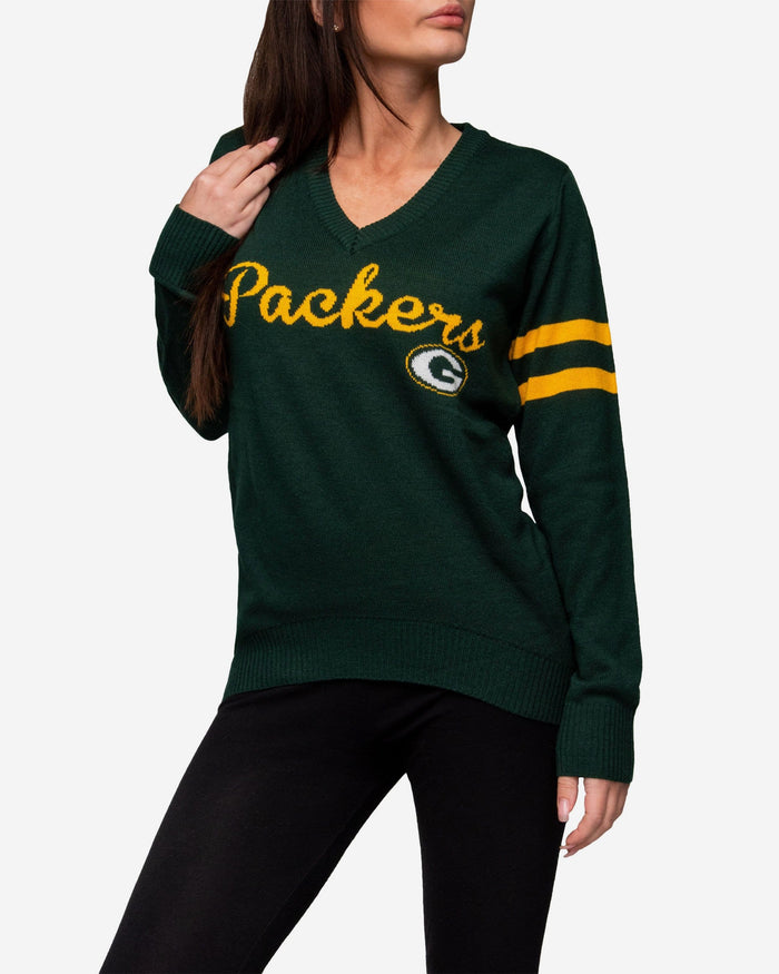 Green Bay Packers Womens Vintage Stripe Sweater FOCO - FOCO.com