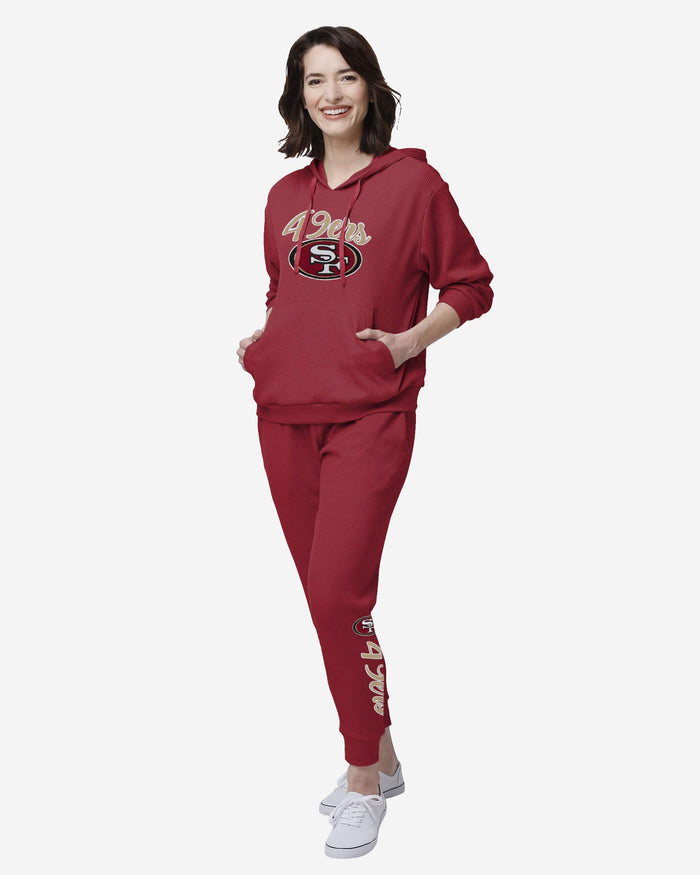 San Francisco 49ers Womens Waffle Lounge Sweater FOCO - FOCO.com