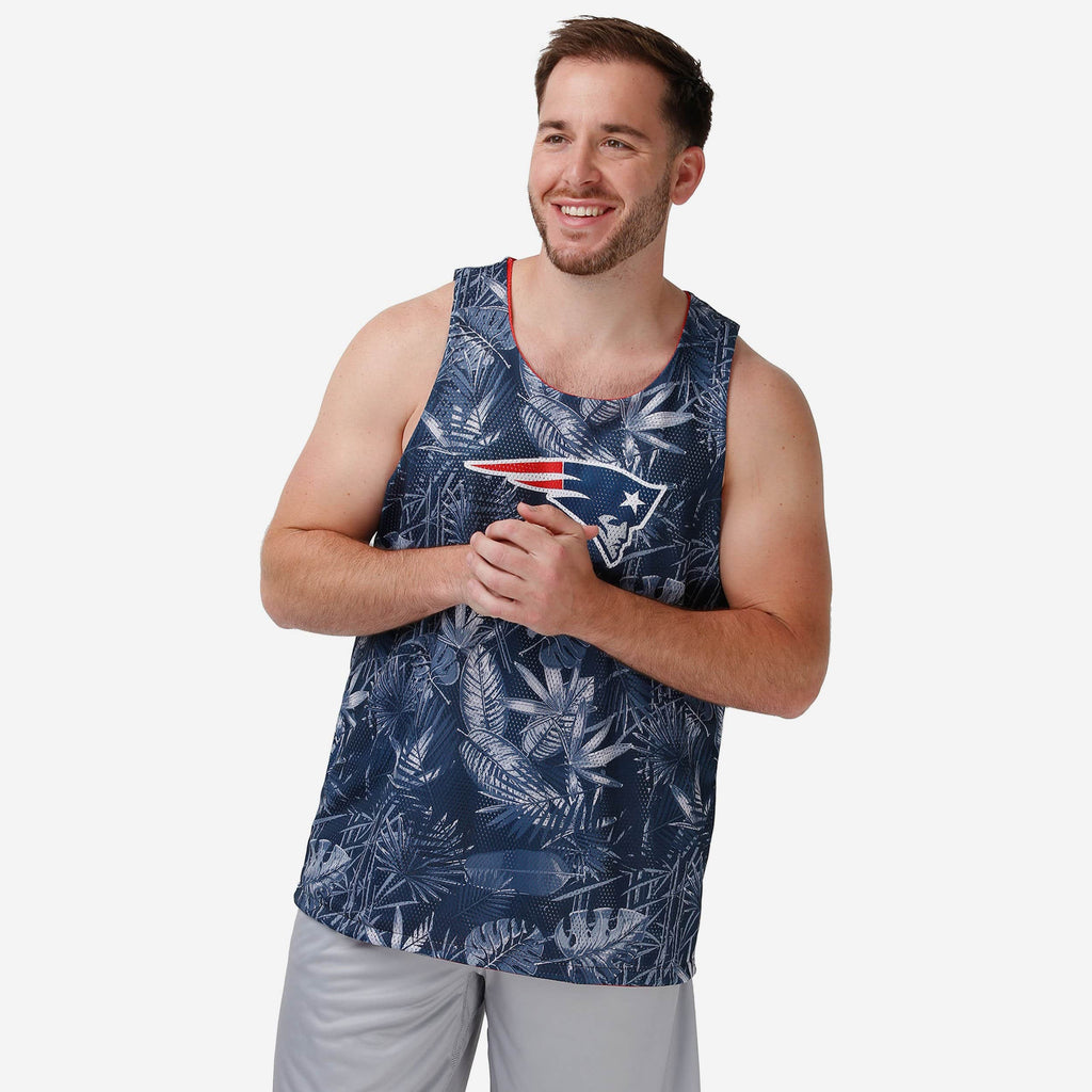 New England Patriots Reversible Floral Change-Up Sleeveless Top FOCO S - FOCO.com