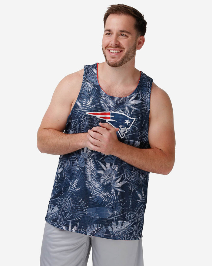 New England Patriots Reversible Floral Change-Up Sleeveless Top FOCO S - FOCO.com