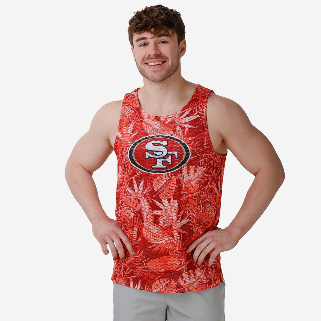 San Francisco 49ers Reversible Floral Change-Up Sleeveless Top FOCO S - FOCO.com
