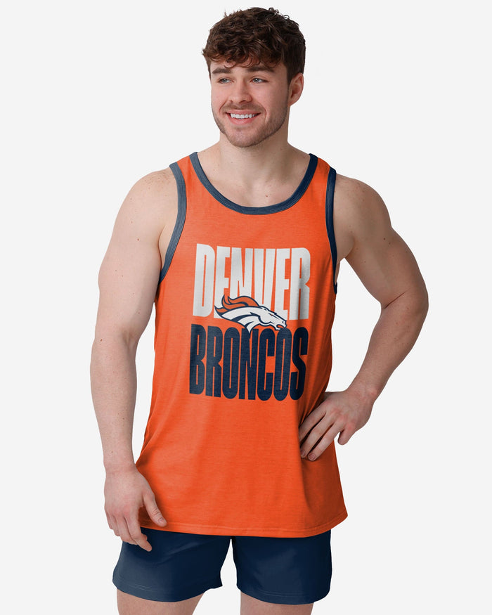 Denver Broncos Solid Wordmark Sleeveless Top FOCO S - FOCO.com