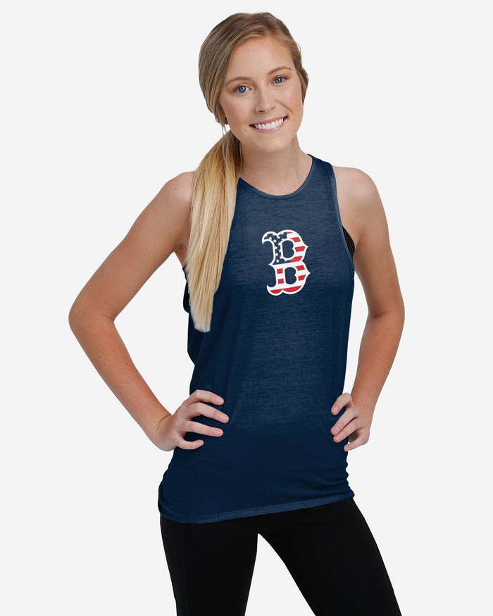 Boston Red Sox Womens Americana Tie-Breaker Sleeveless Top FOCO - FOCO.com