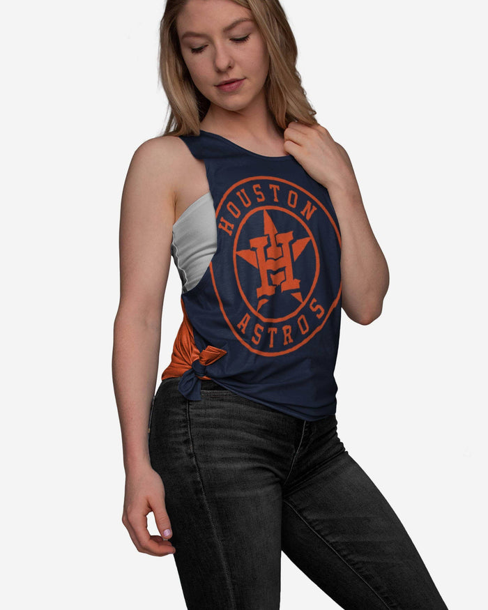 Houston Astros Womens Side-Tie Sleeveless Top FOCO S - FOCO.com