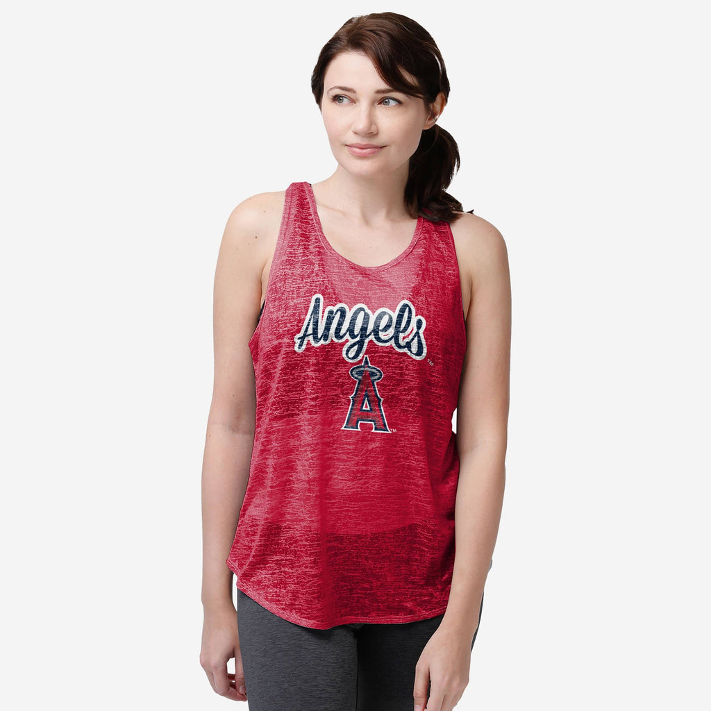 Los Angeles Angels Womens Burn Out Sleeveless Top FOCO S - FOCO.com