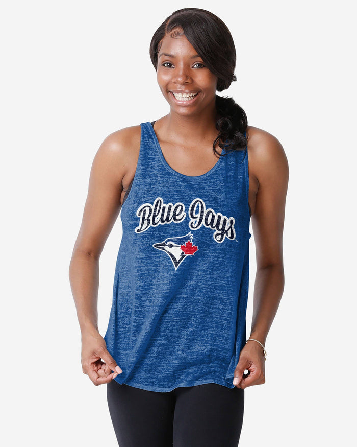 Toronto Blue Jays Womens Burn Out Sleeveless Top FOCO S - FOCO.com