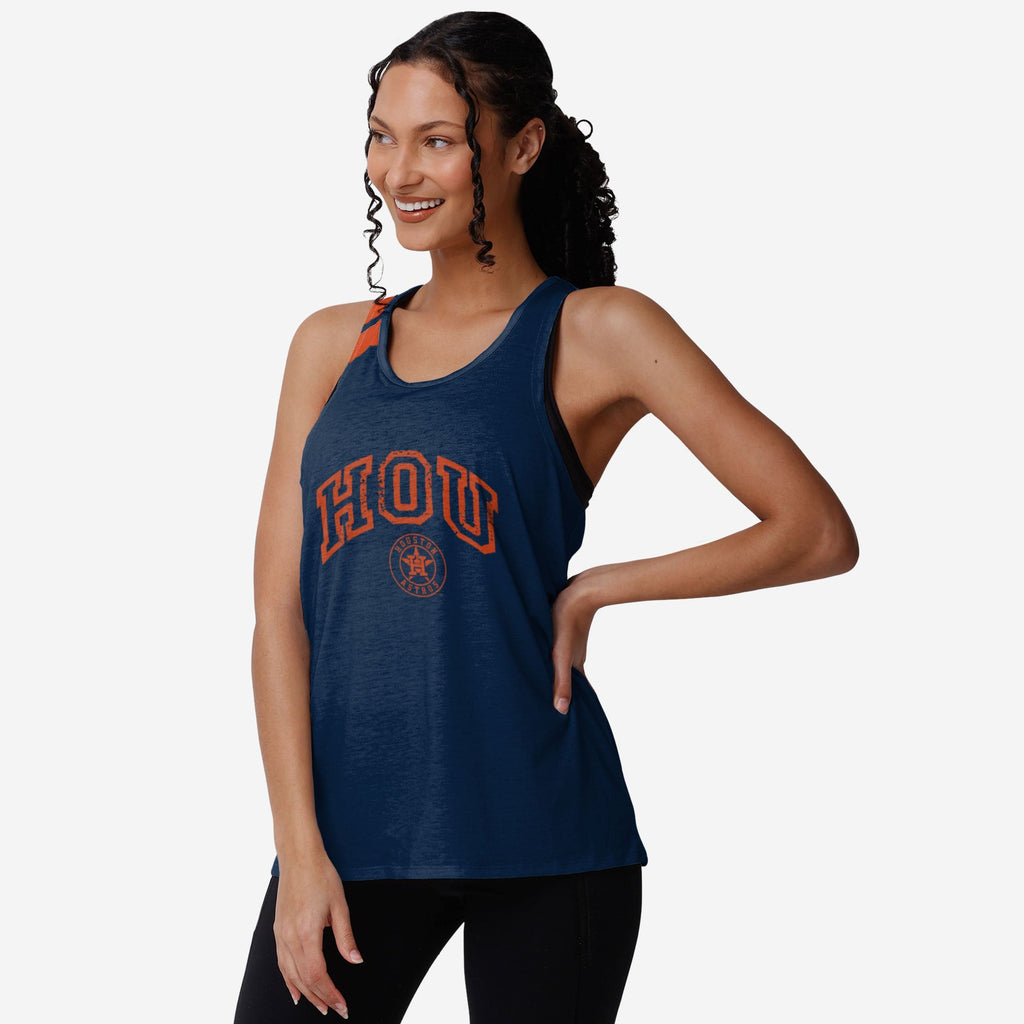 Houston Astros Womens Team Twist Sleeveless Top FOCO S - FOCO.com