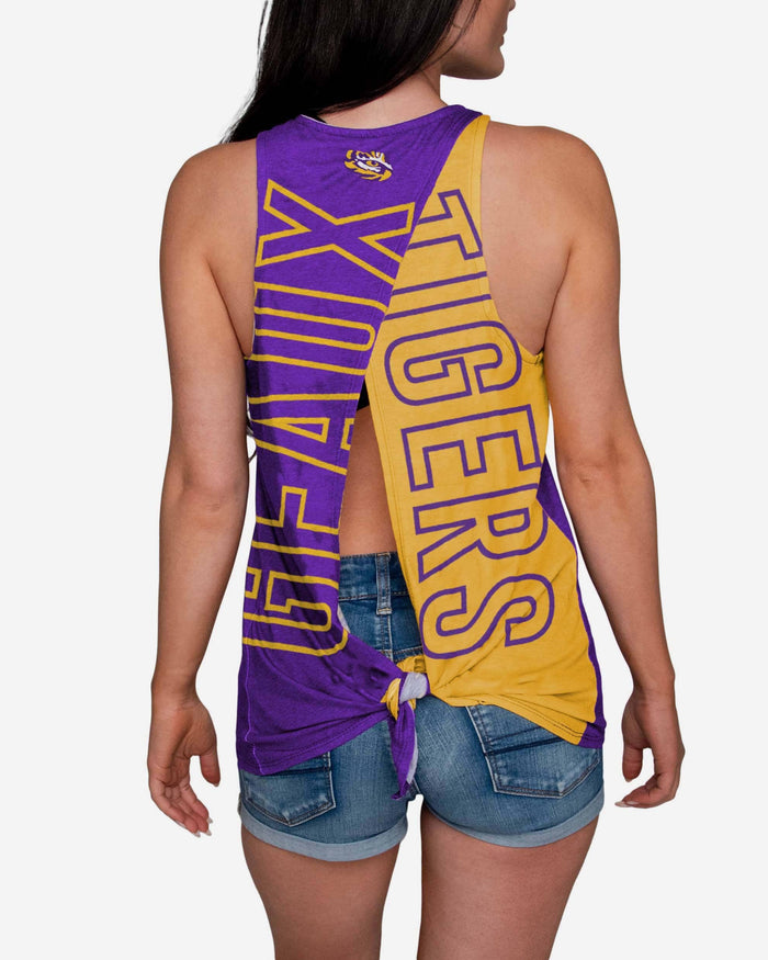 LSU Tigers 2019 Football National Champions Womens Tie-Breaker Sleeveless Top FOCO S - FOCO.com