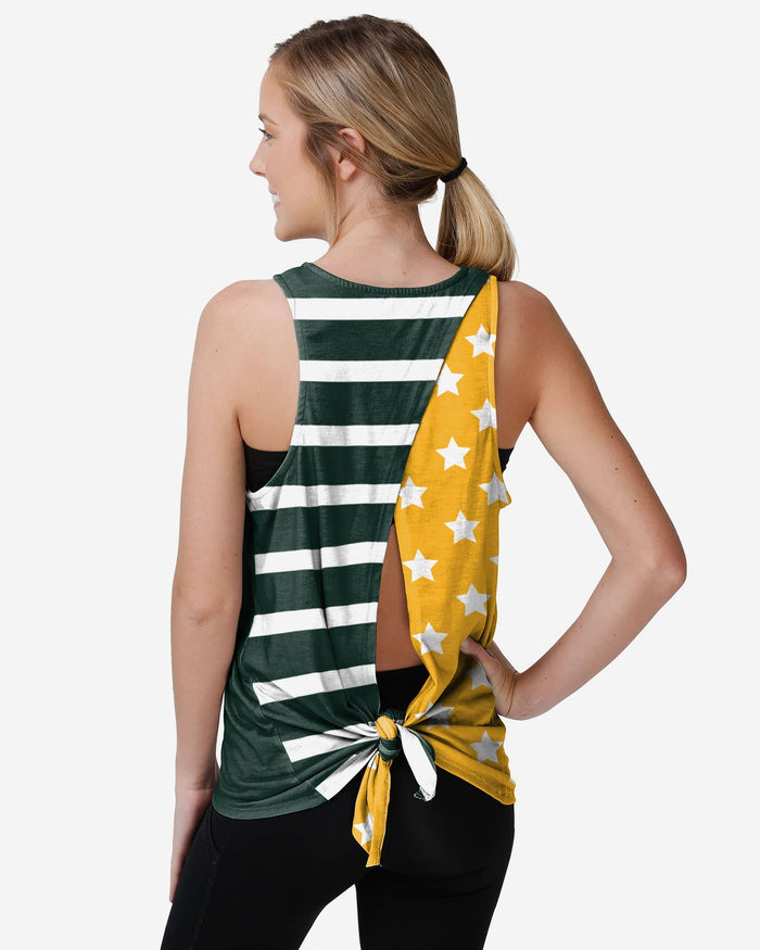 Green Bay Packers Womens Americana Tie-Breaker Sleeveless Top FOCO S - FOCO.com