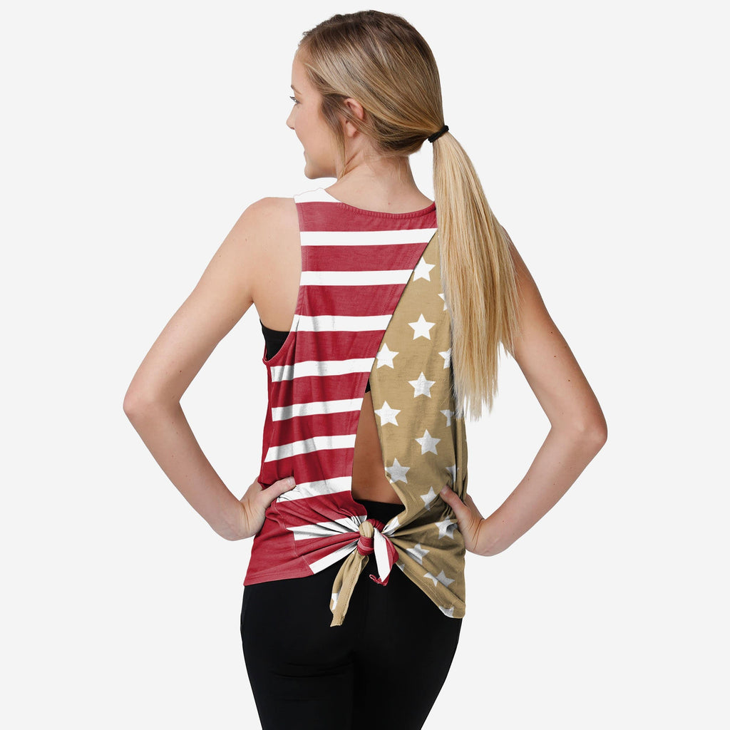 San Francisco 49ers Womens Americana Tie-Breaker Sleeveless Top FOCO S - FOCO.com