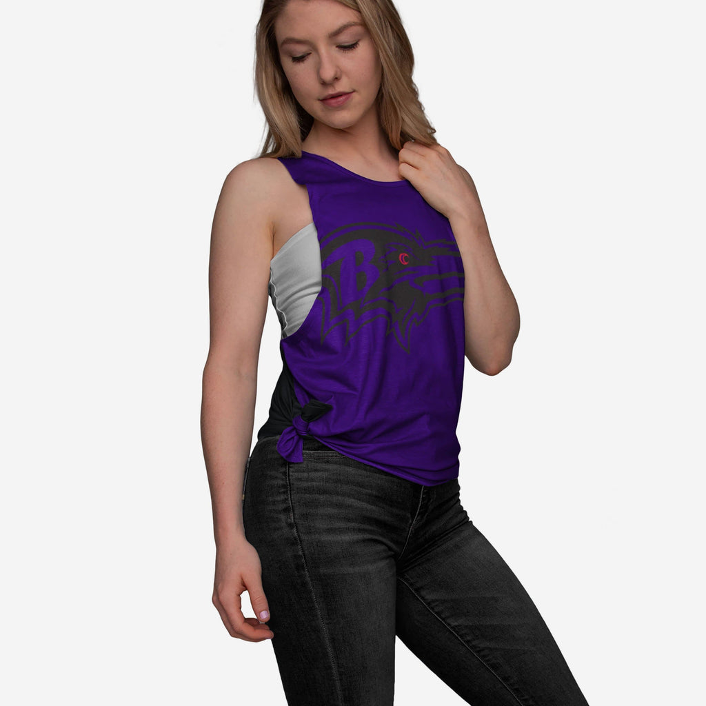 Baltimore Ravens Womens Side-Tie Sleeveless Top FOCO S - FOCO.com