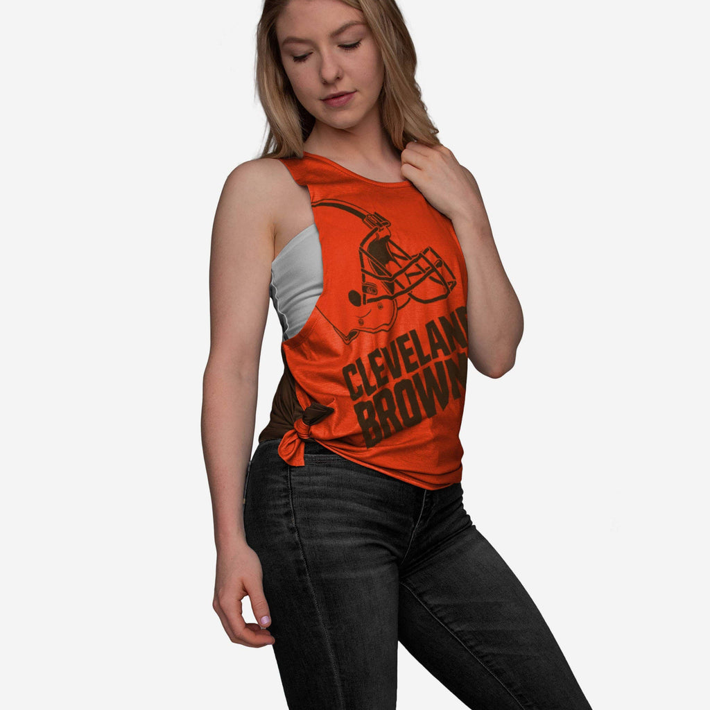 Cleveland Browns Womens Side-Tie Sleeveless Top FOCO S - FOCO.com
