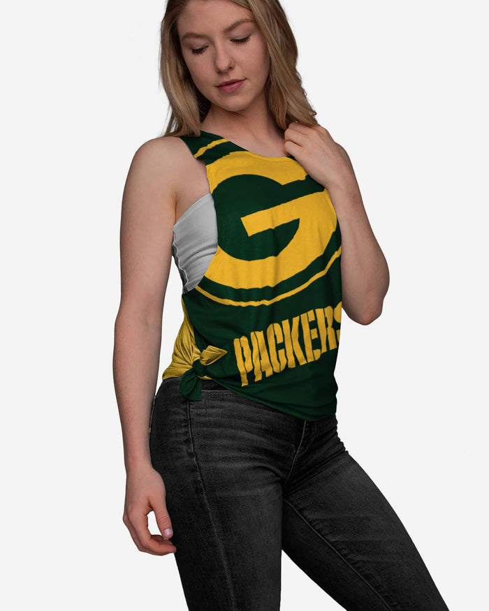 Green Bay Packers Womens Side-Tie Sleeveless Top FOCO S - FOCO.com