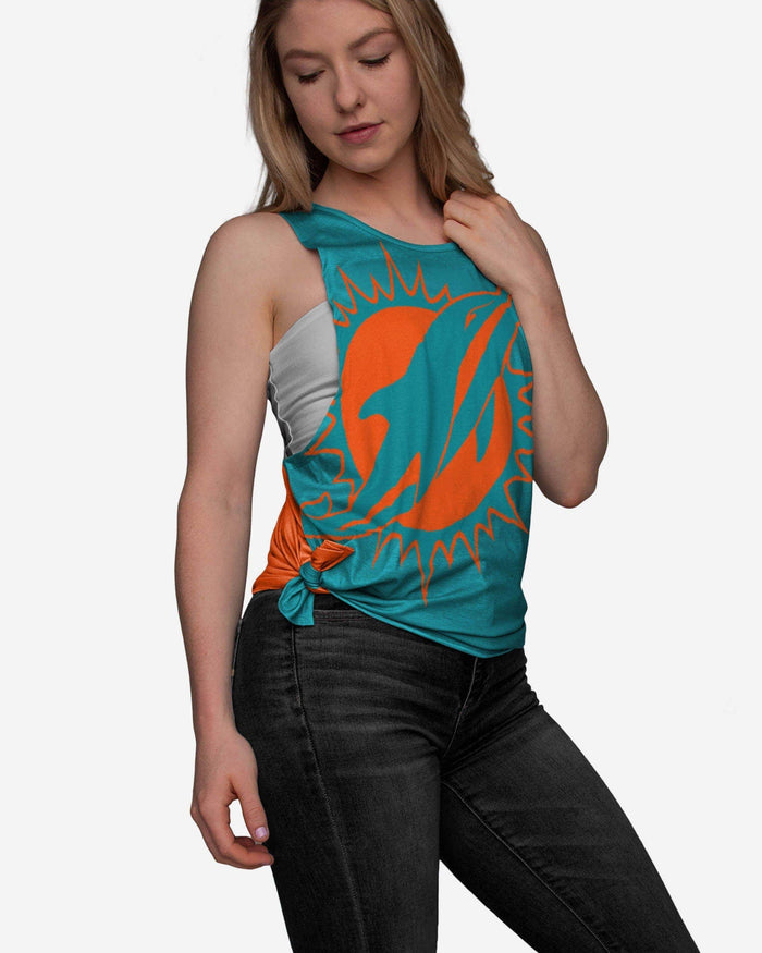 Miami Dolphins Womens Side-Tie Sleeveless Top FOCO S - FOCO.com