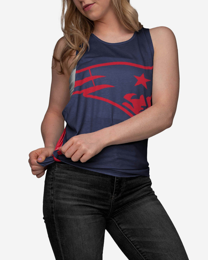New England Patriots Womens Side-Tie Sleeveless Top FOCO - FOCO.com