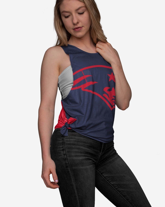 New England Patriots Womens Side-Tie Sleeveless Top FOCO S - FOCO.com