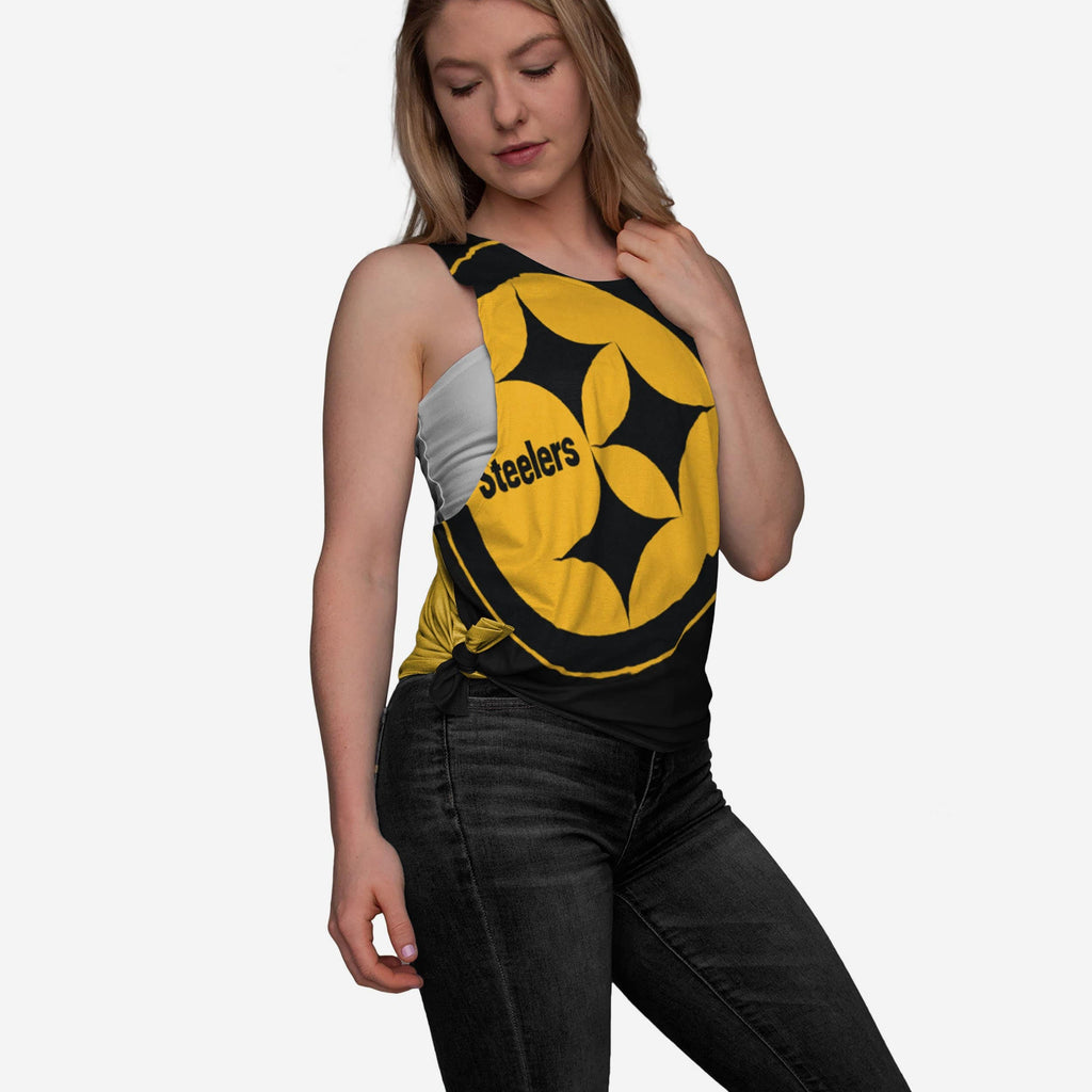 Pittsburgh Steelers Womens Side-Tie Sleeveless Top FOCO S - FOCO.com