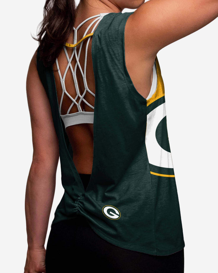 Green Bay Packers Womens Strapped V-Back Sleeveless Top FOCO - FOCO.com