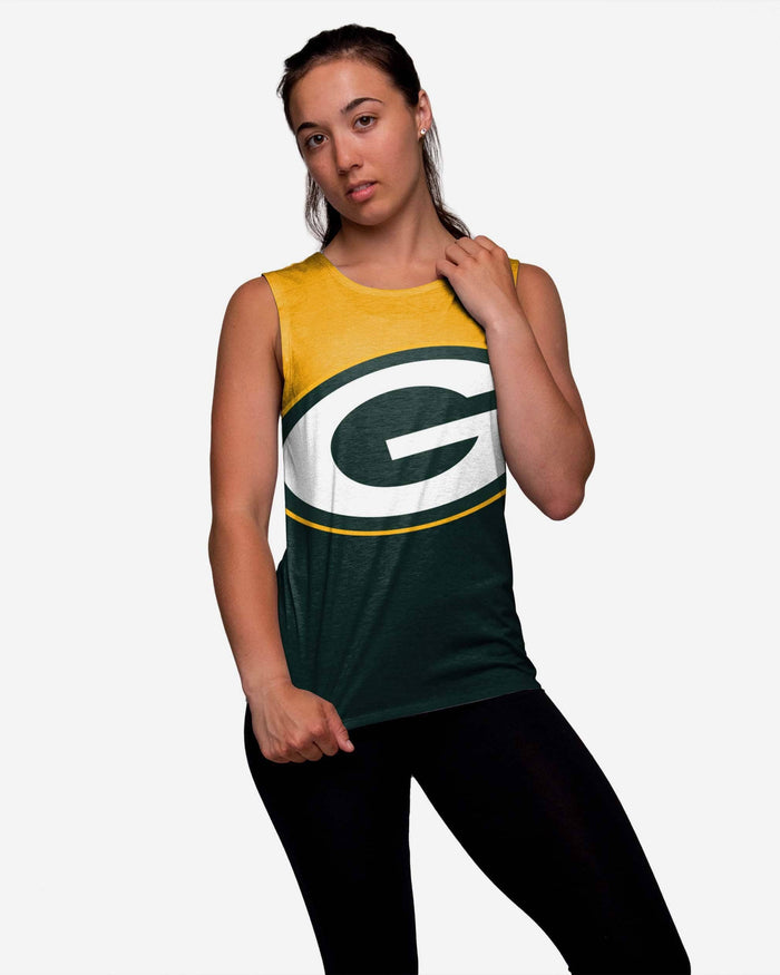 Green Bay Packers Womens Strapped V-Back Sleeveless Top FOCO S - FOCO.com