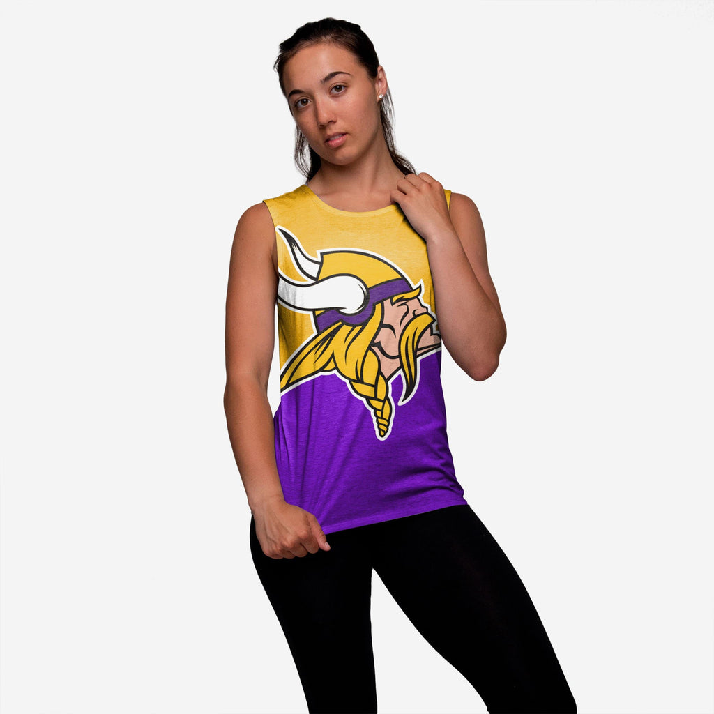 Minnesota Vikings Womens Strapped V-Back Sleeveless Top FOCO S - FOCO.com