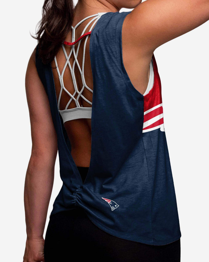 New England Patriots Womens Strapped V-Back Sleeveless Top FOCO - FOCO.com