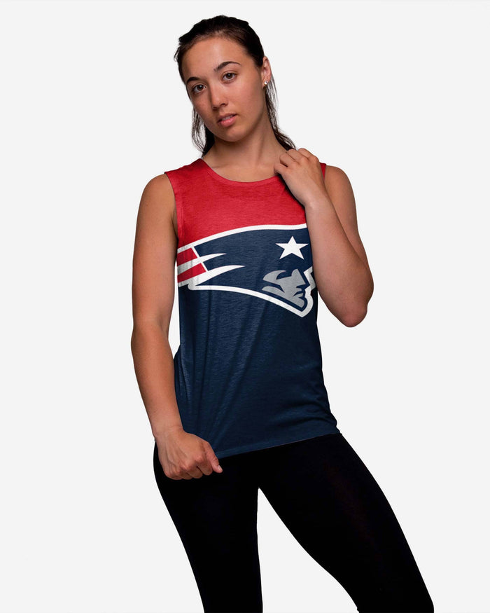 New England Patriots Womens Strapped V-Back Sleeveless Top FOCO S - FOCO.com