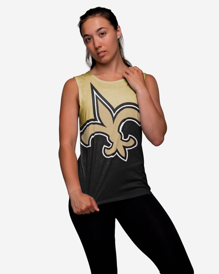 New Orleans Saints Womens Strapped V-Back Sleeveless Top FOCO S - FOCO.com
