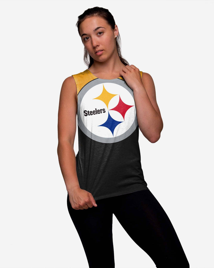 Pittsburgh Steelers Womens Strapped V-Back Sleeveless Top FOCO S - FOCO.com