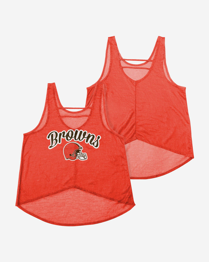 Cleveland Browns Womens Burn Out Sleeveless Top FOCO - FOCO.com