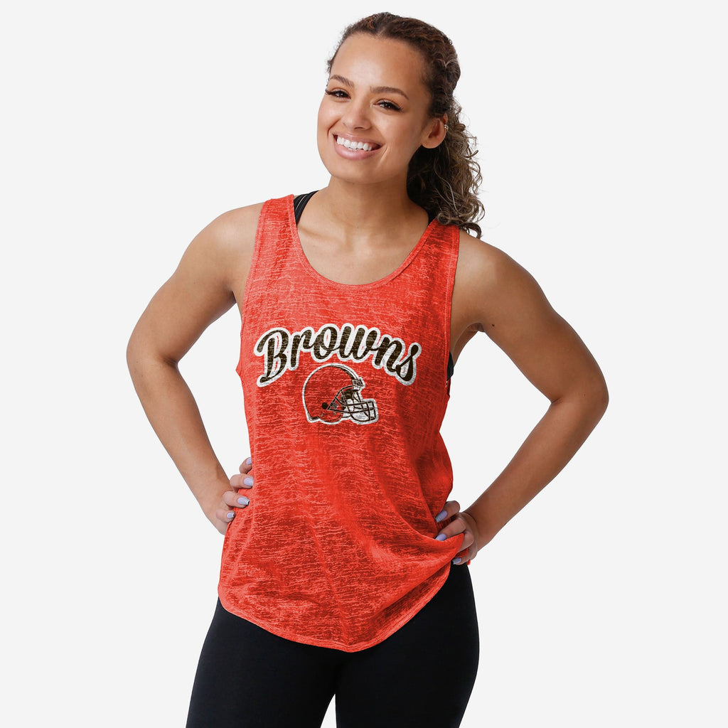 Cleveland Browns Womens Burn Out Sleeveless Top FOCO S - FOCO.com