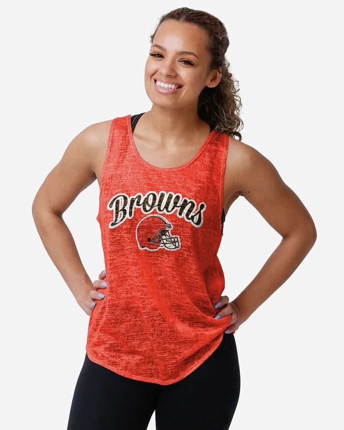 Cleveland Browns Womens Burn Out Sleeveless Top FOCO S - FOCO.com