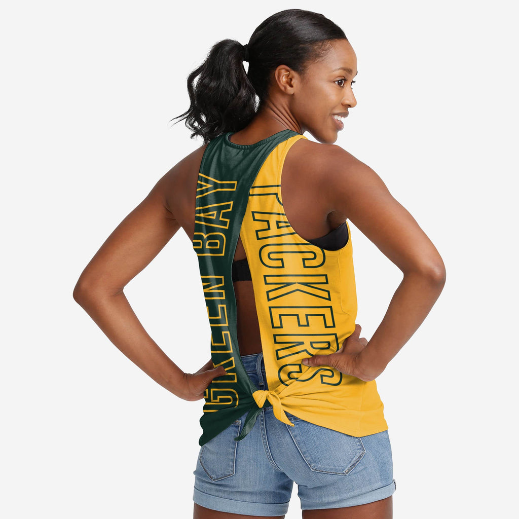 Green Bay Packers Womens Tie-Breaker Sleeveless Top FOCO S - FOCO.com