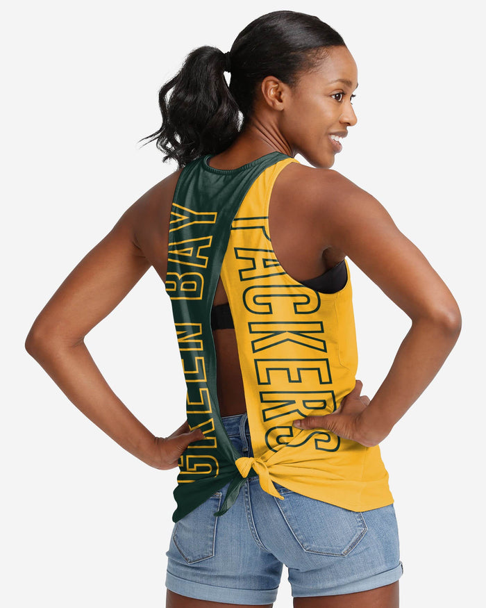 Green Bay Packers Womens Tie-Breaker Sleeveless Top FOCO S - FOCO.com