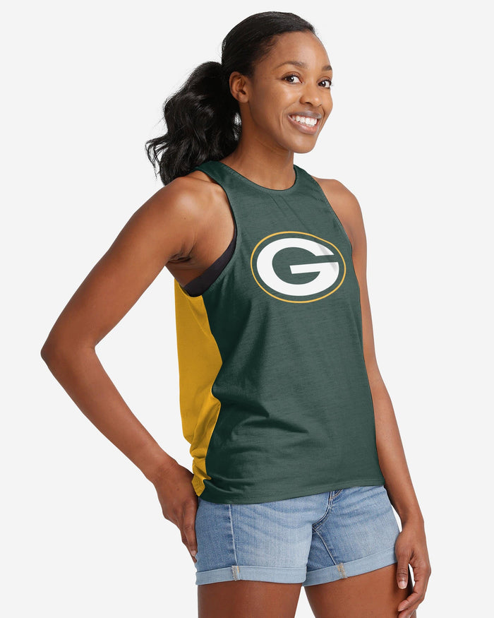 Green Bay Packers Womens Tie-Breaker Sleeveless Top FOCO - FOCO.com