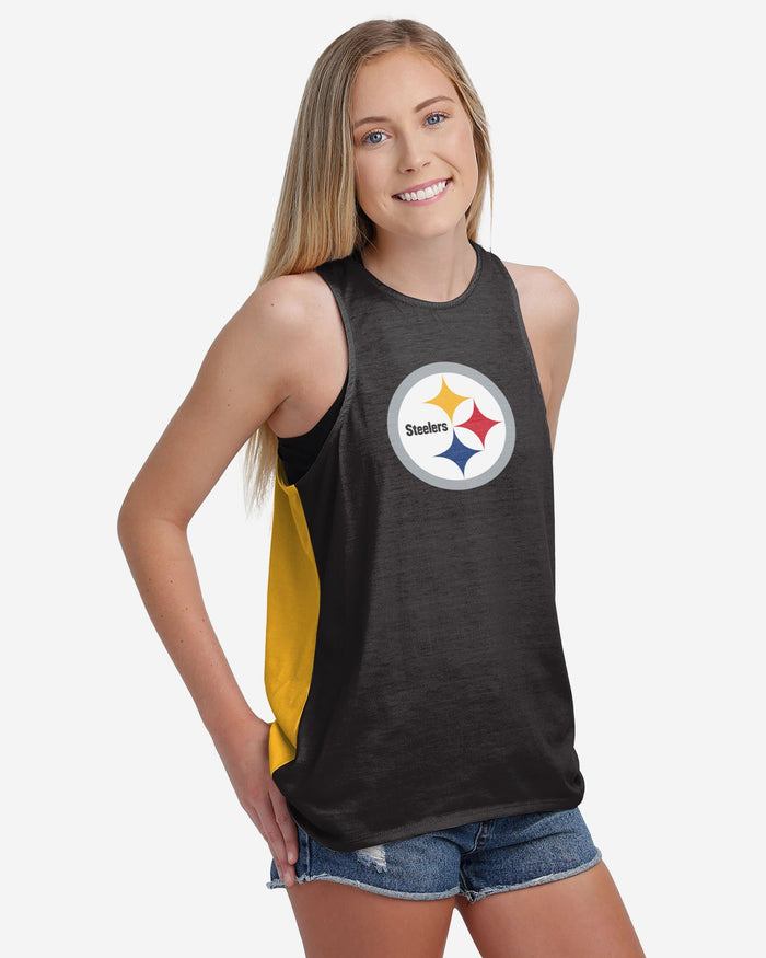 Pittsburgh Steelers Womens Tie-Breaker Sleeveless Top FOCO - FOCO.com