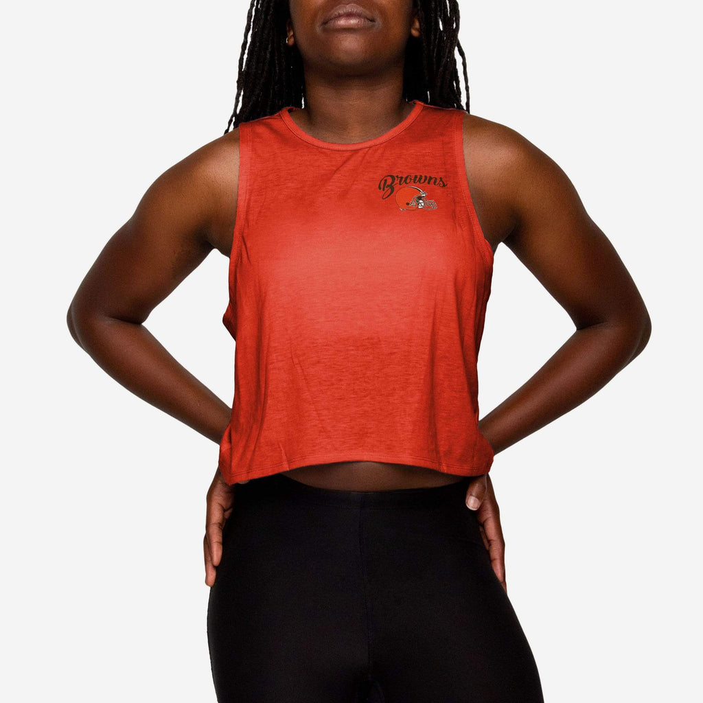 Cleveland Browns Womens Croppin' It Sleeveless Top FOCO S - FOCO.com