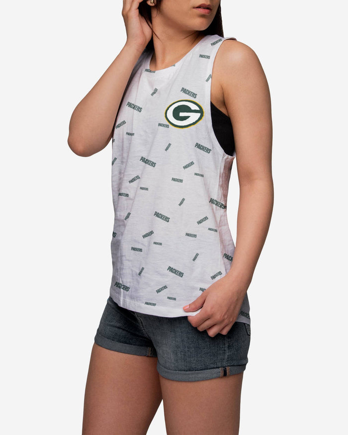 Green Bay Packers Womens Mini Wordmark Sleeveless Top FOCO S - FOCO.com