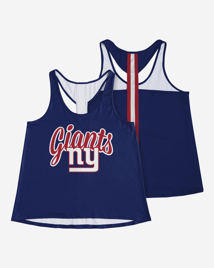 New York Giants Womens Wordmark Team Stripe Sleeveless Top FOCO - FOCO.com