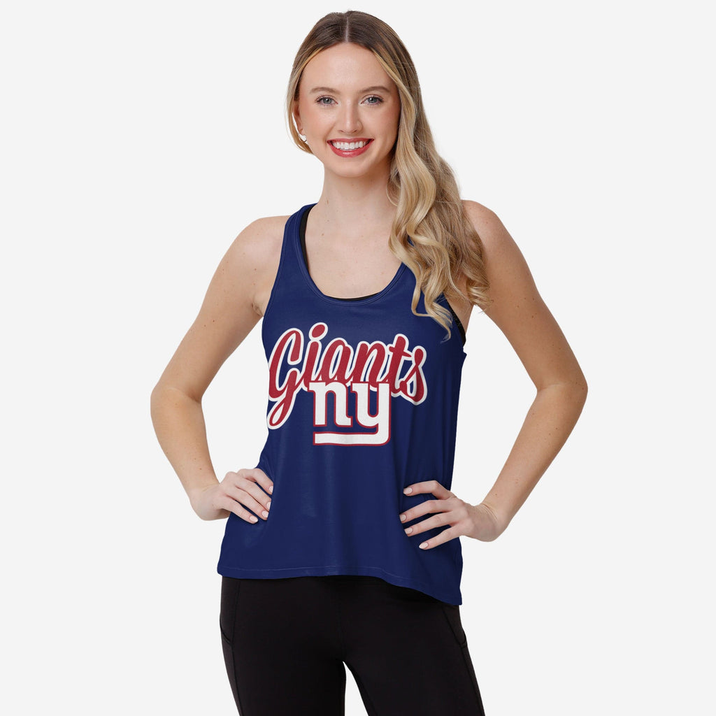 New York Giants Womens Wordmark Team Stripe Sleeveless Top FOCO S - FOCO.com
