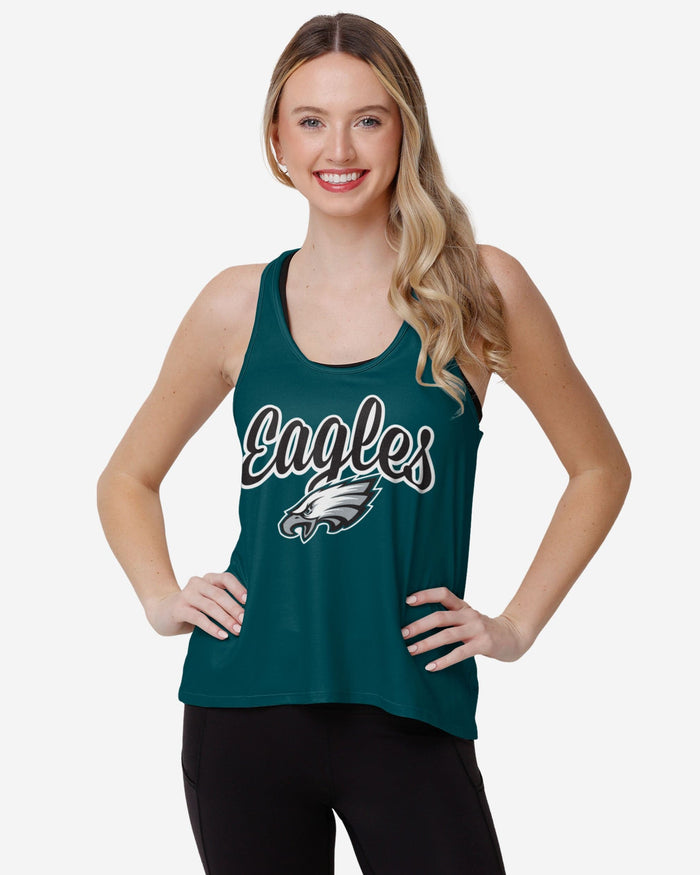 Philadelphia Eagles Womens Wordmark Team Stripe Sleeveless Top FOCO S - FOCO.com